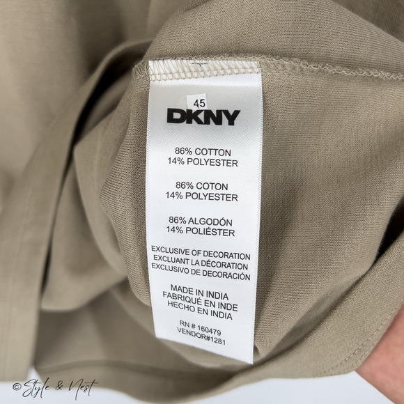 DKNY Oversized Fit Tee Cotton Blend w/Pocket Soft Touch Size Medium Men's NWT - Picture 6 of 7